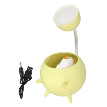 Мини-настольная лампа с гибкой трубкой, перезаряжаемая через USB, с переключателем в один клик, мягкое освещение, лампа для чтения, защита глаз для офиса, учебы