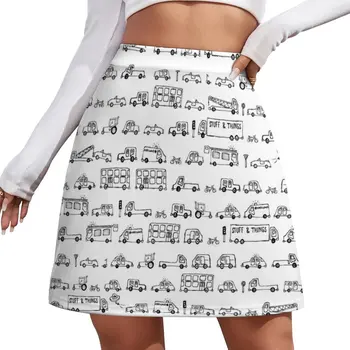 Мини-юбка Traffic Jam (черно-белая) юбки для женской одежды kawaii