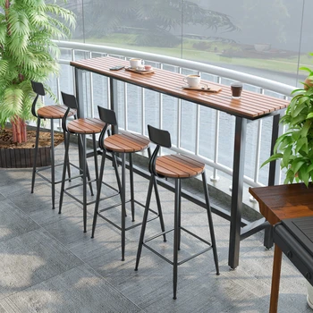 Минималистичный Открытый бар Обеденный стол для вечеринки с высокими напитками Деревянная барная стойка Стол для Бистро Дизайн Muebles De Cocina Мебель для дома