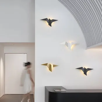 Минималистичный светодиодный настенный светильник в форме Птицы Современный прикроватный фон для гостиной Креативный дизайн
