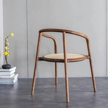 Минималистский деревянный стул для столовой в скандинавском стиле, современный Мягкий Эргономичный стул из ротанга, расслабляющая Уличная мебель Cadeiras De Jantar