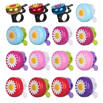 Многоцветный детский забавный велосипедный звонок, Цветок Маргаритки, рожки, велосипед Для детей, девочек, Велосипедное кольцо, сигнализация для рулей, Сплав Пластика, Горячая