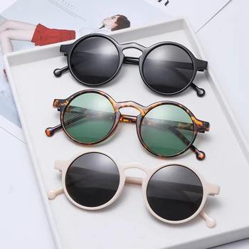 Модные брендовые дизайнерские леопардовые черные очки для вождения, винтажные солнцезащитные очки, круглые солнцезащитные очки для женщин, Очки