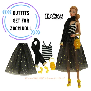Модные Наряды для Куклы BJD с Обувью Комплект DC33 для Барби Blyth Одежда 1/6 30 см MH CD FR SD Kurhn Одежда Аксессуары Игрушка для девочек