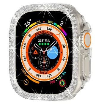 Модный чехол для часов с бриллиантами для Apple iWatch Ultra 49mm Simple Full Protection для iWatch 8 7 Cover