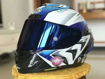 Мотоциклетный шлем X14 Bm-ww синего цвета для верховой езды, Мотокросса, Мотобайка, шлем F