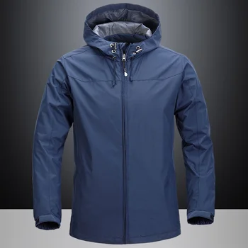 Мужская повседневная куртка-ветровка, пальто на молнии с капюшоном для пеших прогулок, кемпинга, Весна-осень, водонепроницаемая туристическая горная одежда 5XL