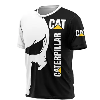 Мужская футболка Caterpillar 3D Лето 2023, коробка с 3D-изображением, мужской топ с аватаром, повседневная модная повязка с черным рисунком