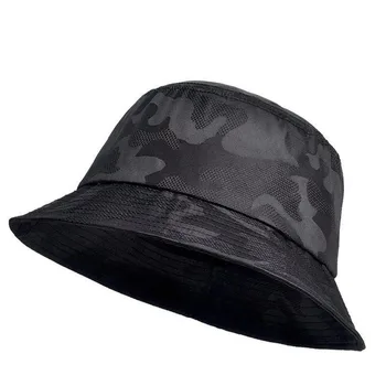 Мужская шляпа Солнца двухсторонний черный камуфляж пешие прогулки восхождение Рыбак хип-хоп кепка хлопок мужской Рыбалка шляпа большого размера качество