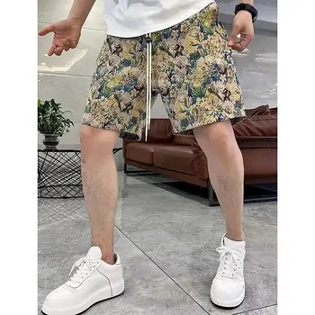 Мужские короткие брюки Летние повседневные брюки с принтом Свободные брюки Тонкие спортивные брюки Пляжная одежда