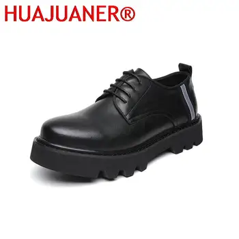 Мужские официальные туфли-оксфорды, весенне-осенние брендовые свадебные модельные туфли, мужская новая обувь из искусственной кожи, черная дизайнерская мужская обувь на платформе