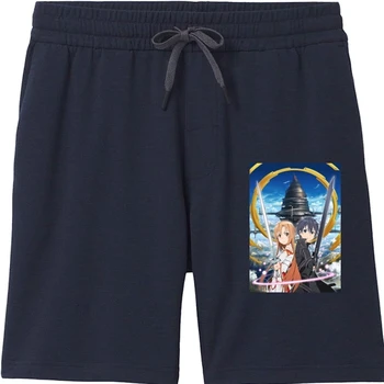 Мужские шорты Sword Art Онлайн, мужские шорты Asuna и Kirito SAO, 2020, Модные мужские шорты с принтом, мужские шорты из чистого хлопка для взрослых мужчин