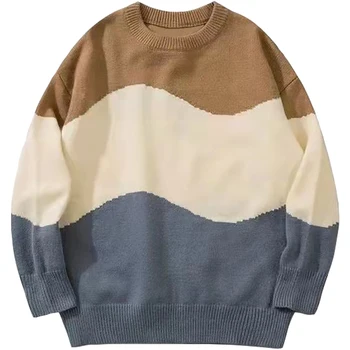 Мужской свитер, Японская уличная одежда, хип-хоп, ретро, ретро-стиль, повседневный, свободный крой, Харадзюку, большой свитер, 2022