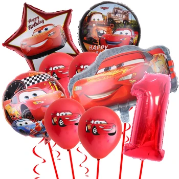 Мультфильм Disney Cars Комплект Фольгированных воздушных шаров Молния Маккуин 32-дюймовый Номер Baby boy car Воздушные Шары Декор Вечеринки по Случаю Дня Рождения Детские Игрушки