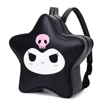 Мультяшный рюкзак Sanrioed Kawaii Kuromied в форме звезды, Задняя сумка для девочек, Школьная сумка для студентов из искусственной кожи, рюкзак большой емкости