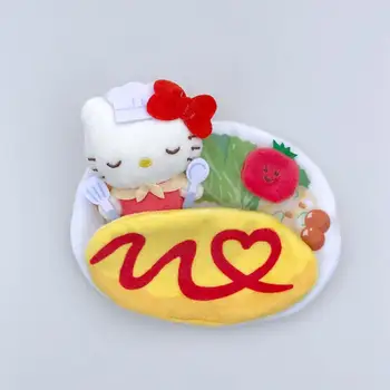 Набор кукол Hello Kitty Sanrio Food Плюшевая Подвеска Cinnamoroll Kuromi My Melody Креативная Идея Мультяшный Плюшевый Брелок Подарок на Фестиваль