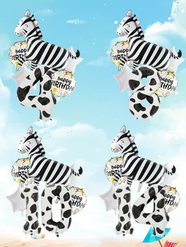Набор фольгированных шаров с номером молочной коровы 