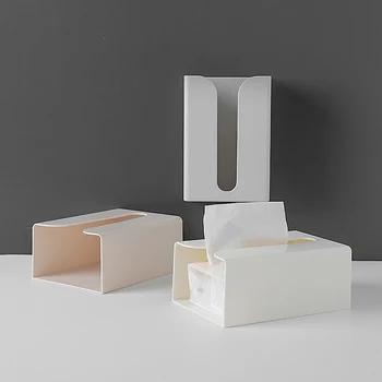 Настенная коробка для бумажных полотенец Креативный держатель для бумажных полотенец для ванной комнаты без ногтей Настенная Пластиковая коробка для чистки туалетной бумаги