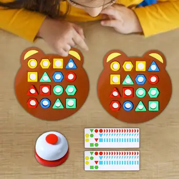 Настольная игра для изучения цвета, обучающая игрушка, игра-головоломка по подбору формы, игра-головоломка по подбору геометрической формы для детей ясельного возраста