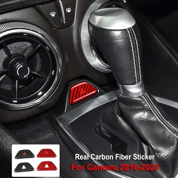 Настоящее углеродное волокно для Chevrolet Camaro 2016-2023 Аксессуары для интерьера Крышка кнопки сигнальной лампы автомобиля для карбоновых наклеек Camaro