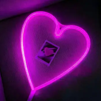 Неоновый свет, энергосберегающий, яркий Внешний вид, Износостойкая романтическая настенная неоновая лампа в виде сердца на День рождения