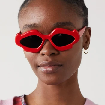 Нерегулярные Солнцезащитные очки Женские Огненный Кошачий Глаз Забавные Очки Ярких цветов Брендовые Дизайнерские Солнцезащитные Очки UV400 Lentes De Sol Mujer