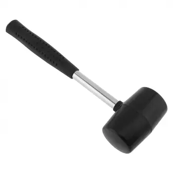 Неэластичный черный резиновый молоток, износостойкий молоток для плитки с круглой головкой и нескользящей ручкой, ручной инструмент 