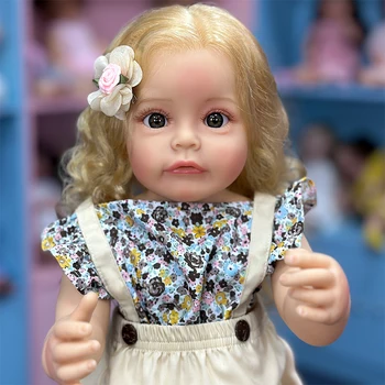 Новая 22-дюймовая кукла-Реборн, мягкая кукла-имитация эмали для всего тела, игрушка для девочки