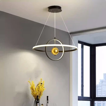 Новая Круглая Железная Подвесная люстра в форме шара для гостиной, спальни, столовой, домашнего декора, подвесных светильников на чердаке, светодиодных светильников