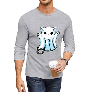 Новая милая футболка Boo Ghost Cat на Хэллоуин с рисунком, футболка с аниме, футболки для мальчиков, одежда kawaii, мужская футболка