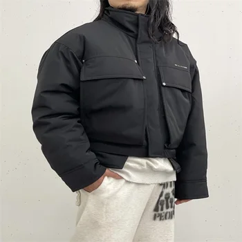 Новая осенне-зимняя куртка ALYX, высококачественная функциональная короткая рабочая одежда на молнии и пуговицах, свободные хлопковые пальто для мужчин и женщин 1: 1