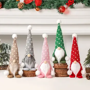 Новая Рождественская Вязаная Шапка Nordic Forester Сидящая Кукла Украшение Рудольф Белая Борода Безликий