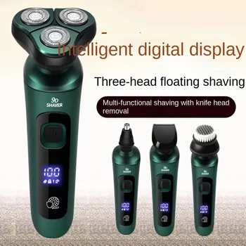 Новая черная технология интеллектуальный цифровой дисплей электрическая многофункциональная электробритва, заряжающая нож для мытья всего тела и бороды