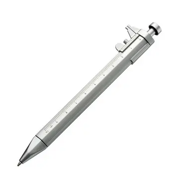 Новая шариковая ручка Многофункциональная ручка с гелевыми чернилами 0,5 мм Пластиковый Штангенциркуль Роликовая Шариковая ручка Линейка школьных канцелярских принадлежностей