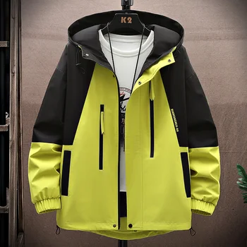 Новинка 2023, весенне-осенняя повседневная уличная куртка с капюшоном, мужские спортивные непромокаемые пальто на молнии, уличная одежда, Свободная функциональная верхняя одежда