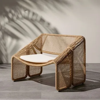 Новое Скандинавское кресло из ротанга, Диван Для отдыха в саду, Уличное кресло, Простое современное кресло для отдыха, Прямая поставка мебели