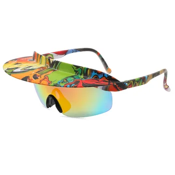 Новые велосипедные очки в большой оправе для мужчин и женщин, модные и красочные шляпы, солнцезащитные очки с индивидуальными полями, солнцезащитные очки