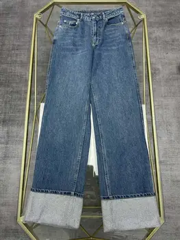 Новые джинсовые брюки heavy iron drill! Повседневная обычная саржевая хлопчатобумажная джинсовая ткань на заказ