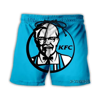 Новые модные мужские и женские спортивные костюмы KFC с 3D-принтом, шорты в стиле хип-хоп с круглым вырезом, большие размеры S-7XL, повседневные модели Four Seasons