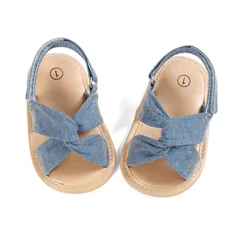Новые сандалии для новорожденных девочек, летняя детская обувь, обувь для первых ходоков, детские повседневные нескользящие сандалии на плоской мягкой подошве для малышей