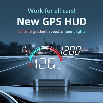Новый автомобильный головной дисплей M22 Скорость об/мин МИЛЬ/ч HUD GPS спидометр Проектор Экран приборной панели с сигнализацией о превышении скорости на одометре