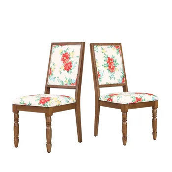 Обеденные стулья Pioneer Woman в винтажном стиле с цветочным узором, комплект из 2-х штук