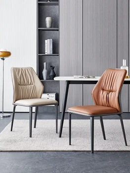 Обеденные стулья из искусственной кожи, современные табуреты для отдыха, гостиничная мода, скандинавские Роскошные обеденные стулья, Кухонная мебель для столовой