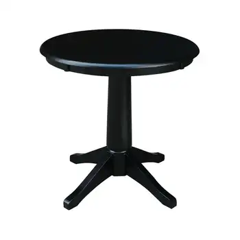 Обеденный стол с круглой подставкой - черный