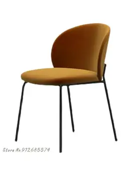 Обеденный стул Home Nordic Современный минималистичный Ресторан, Кафе, Офисный компьютерный стул, легкая роскошная спинка, хлопок и лен для отдыха