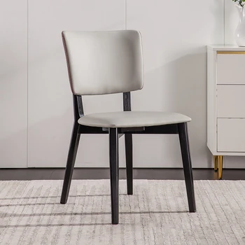 Обеденный стул из массива дерева в скандинавском стиле для дома, современная минималистичная небольшая квартира, обеденный стул в мягкой упаковке, удобный стул для отдыха со спинкой.