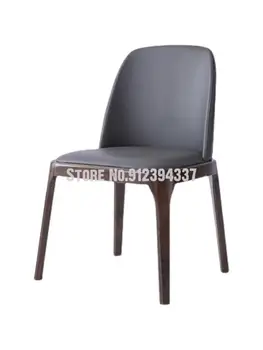 Обеденный стул из массива дерева в скандинавском стиле, легкая роскошная европейская мягкая сумка, повседневный простой гостиничный кафе, подлокотник, спинка, дизайнерское кресло