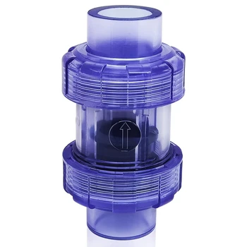 Обратный клапан 3/4 дюйма Обратный клапан True Union Прозрачный синий Обратный клапан из ПВХ Обратный клапан трубопровода Односторонний клапан