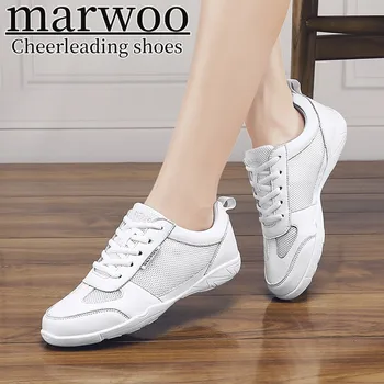 Обувь для черлидинга Marwoo; Детская танцевальная обувь; обувь для аэробики; обувь для фитнеса; Женская белая спортивная обувь для джаза; 865