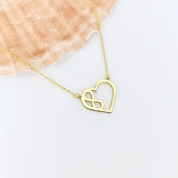 Ожерелье для женщин, модный Романтический Золотой цвет, Серебряный цвет, Бесконечная любовь, классический символ Бесконечности и ювелирный подарок в виде сердца Любви